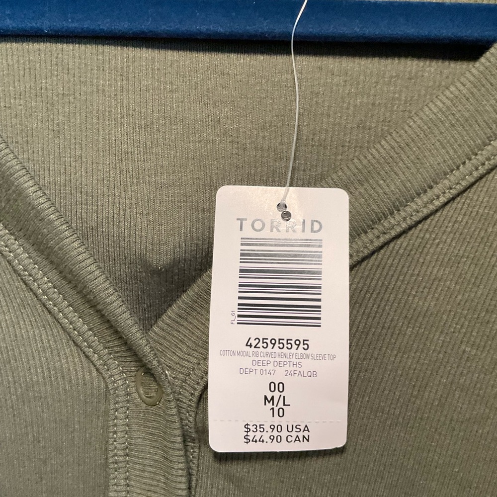 LastChanceB4GoodWill Torrid Deep Olive Ribbed Top